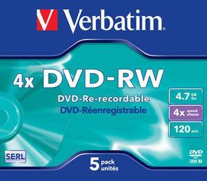 Verbatim DVD-RW 4,7G Jewel 5τεμ. Verbatim DVD-RW 4,7G Jewel 5τεμ.